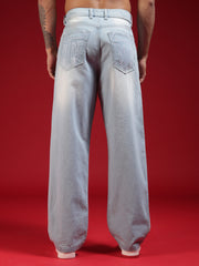 Go Devil Mens Baggy Fit Light Blue Jeans