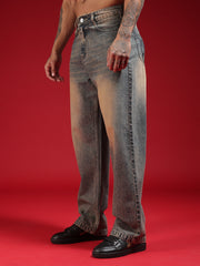 Go Devil Men's Washed Denim Baggy Jeans