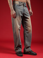 Go Devil Men's Washed Denim Baggy Jeans