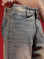Go Devil Men's Washed Denim Baggy Jeans