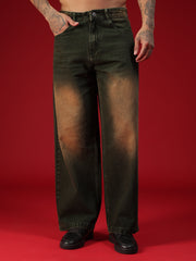 Go Devil Mens Black Washed Baggy Jeans