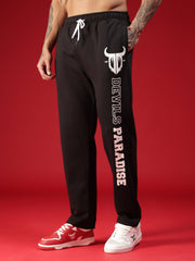 Go Devil Mens Black Printed Joggers
