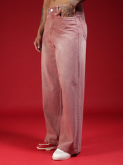 Go Devil Mens Wide Fit Soft Pink Jeans