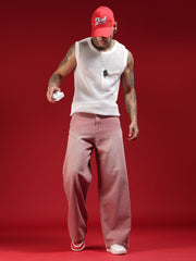 Go Devil Mens Wide Fit Soft Pink Jeans