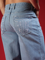 Go Devil Mens Wide Fit Light Blue Jeans