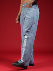 Go Devil Mens Wide Fit Light Blue Jeans