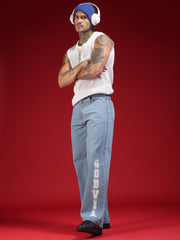 Go Devil Mens Wide Fit Light Blue Jeans