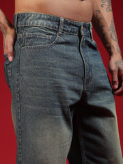 Go Devil Mens Relaxed Fit Washed Blue Denim Jeans
