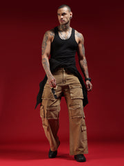 Go Devil Mens Multi-Pocket Stylish Cargo Denim Jeans