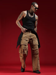 Go Devil Mens Multi-Pocket Stylish Cargo Denim Jeans