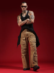 Go Devil Mens Multi-Pocket Stylish Cargo Denim Jeans