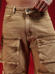 Go Devil Mens Multi-Pocket Stylish Cargo Denim Jeans