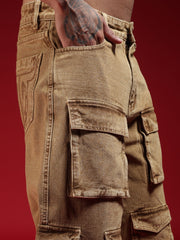 Go Devil Mens Multi-Pocket Stylish Cargo Denim Jeans