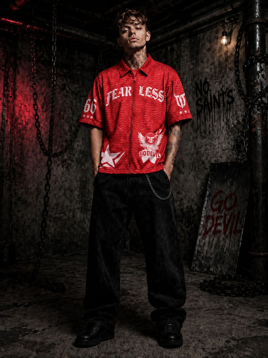 Go Devil Fearless 66 Graphic Oversized Premium Style Look Shirt For Men