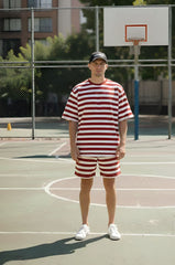 Go Devil Men’s Red & White Striped Co-Ord Set