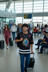 Skull With Enjoy The Trip Printed Black  Oversized  Jersey T-Shirt for Men