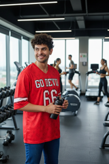 Go Devil 66 (In White) Printed Red Oversized T-Shirt for Men