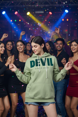 Go Devil Since 2020 Printed Green Hoodie for Women