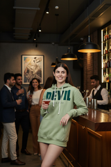 Go Devil Since 2020 Printed Green Hoodie for Women