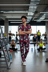 Skull with Rose Printed Black Shirt With Pant Co-Ord Set For Men