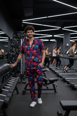 Colourful Skull Printed Shirt With Pant Co-Ord Set For Men