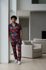 Colourful Skull Printed Shirts With Pant Co-Ord Set For Men
