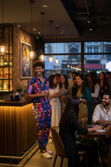 Colourful Skull Printed Shirt With Pant Co-Ord Set For Men