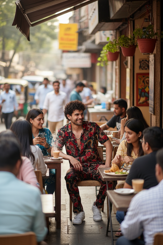 Rose with Snake Printed Shirt With Pant Co-Ord Set For Men
