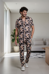 Flower Printed Shirt With Pant Co-Ord Set For Men