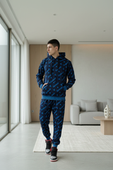 Go Devil All Over Print Printed  Blue Cord Set for Men