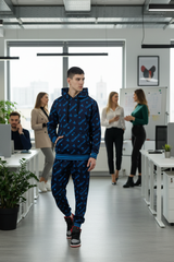 Go Devil All Over Print Printed  Blue Cord Set for Men