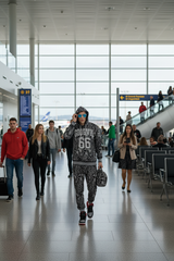 Go Devil 66 & Paisley Design Printed Black Hooded Cord Set for Men