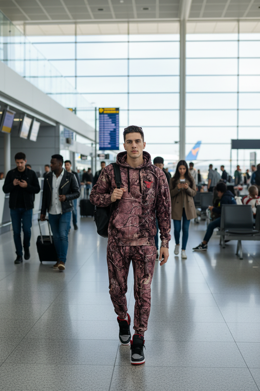 Camo Jungle Allover Print  Brown Cord Set for Men