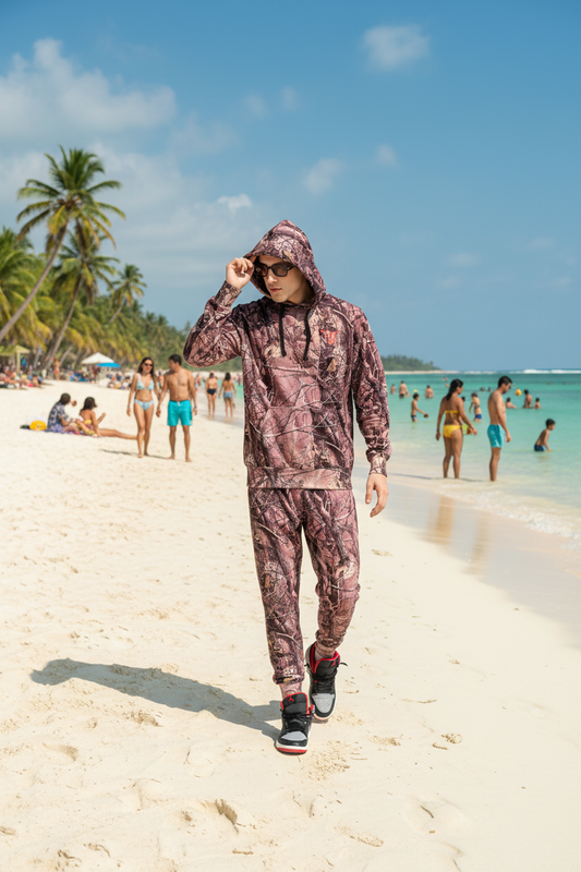 Camo Jungle Allover Print  Brown Cord Set for Men