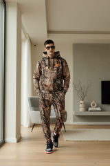 Camo Jungle Allover Print  Brown Cord Set for Men
