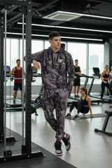 Camo Jungle Allover Print Grey Cord Set for Men