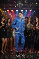 Paisley Design Printed Blue Hoodie for Men