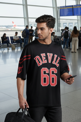 Devil Signature Jersy 66 Printed Black & Burgundy for Men
