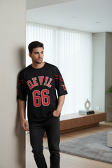 Devil Signature Jersy 66 Printed Black & Burgundy for Men