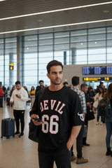 Devil Signature Jersy 66 Printed Black & White for Men