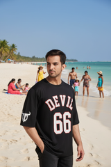 Devil Signature Jersy 66 Printed Black & White for Men