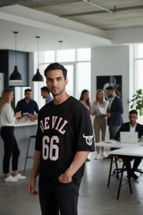 Devil Signature Jersy 66 Printed Black & White for Men