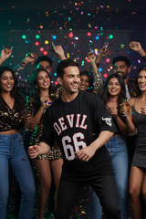 Devil Signature Jersy 66 Printed Black & White for Men