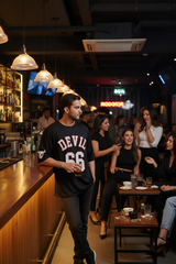 Devil Signature Jersy 66 Printed Black & White for Men