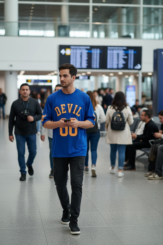 Devil Signature Jersy 66 Printed Royal & Yellow for Men