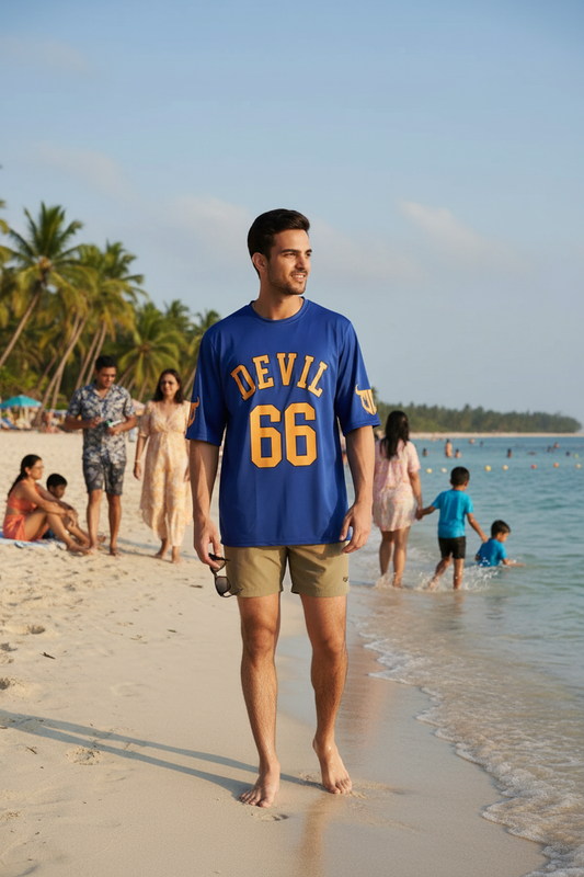 Devil Signature Jersy 66 Printed Royal & White for Men