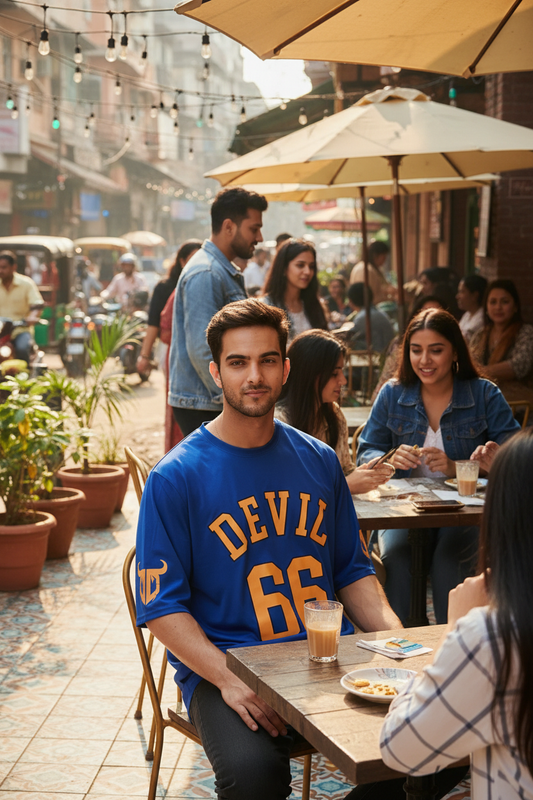 Devil Signature Jersy 66 Printed Royal & Yellow for Men