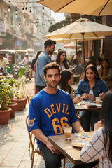 Devil Signature Jersy 66 Printed Royal & Yellow for Men