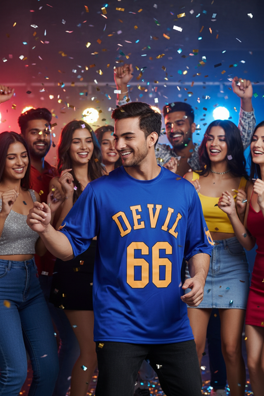 Devil Signature Jersy 66 Printed Royal & White for Men