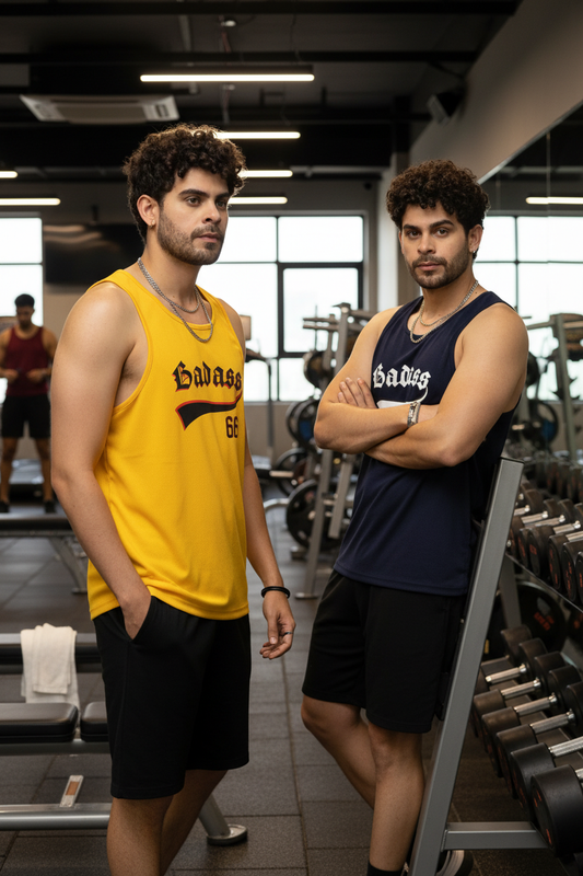 Pack of 2 Royal Blue & Yellow Color Vests for Men
